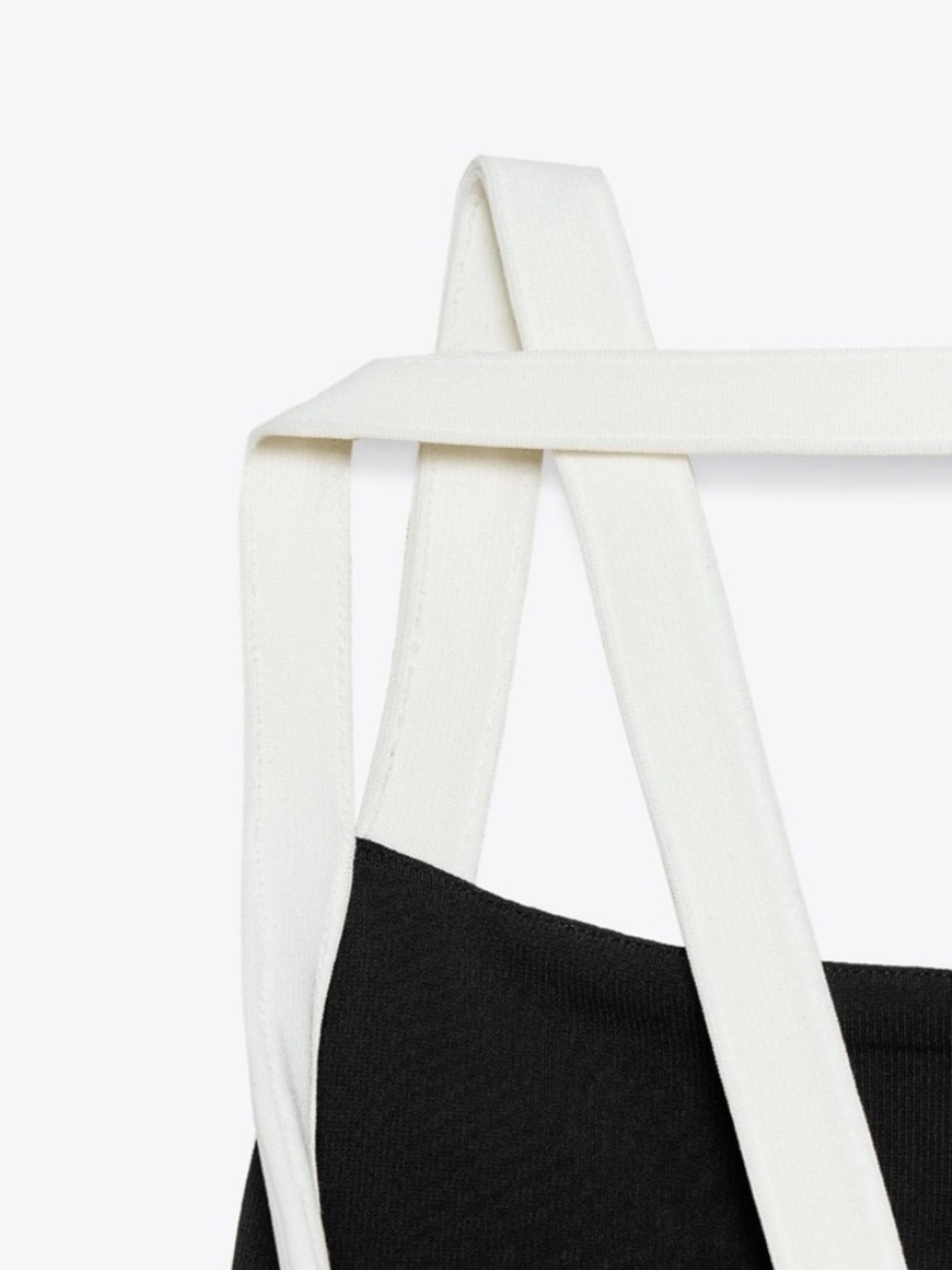 ZARA Sculpt Fabric bow back Black Halter Dress with Contrast white Straps - Picture 9 of 10